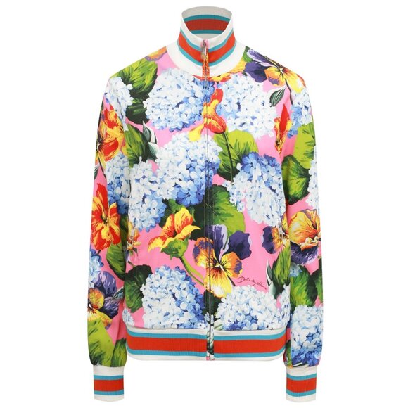 Dolce & Gabbana Pink Multi Floral Crepe Jacket - Picture 1 of 5